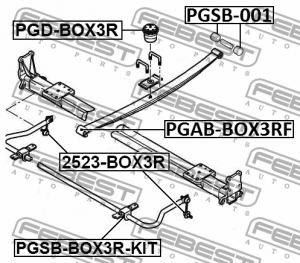 Сайлентблок PEUGEOT Boxer (06-) рессоры задней передний FEBEST PGAB-BOX3RF FEBEST