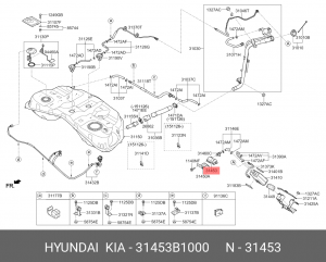 Фильтр HYUNDAI Genesis (14-) вентиляции бака топливного OE 31453B1000 HYUNDAI KIA