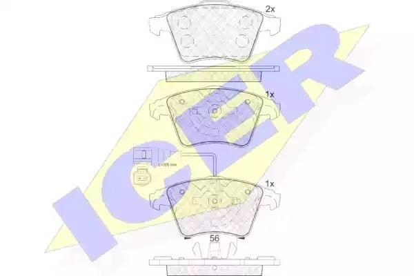181779 колодки дисковые передние!\ VW T5/Multivan 2.0/3.2/1.9TDi/2.5TDi 03> диск 181779 ICER