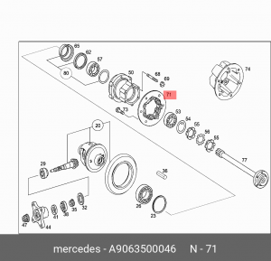 р/к ступицы! фланец ступицы заднего моста\ MB A 906 350 00 46 MERCEDES BENZ