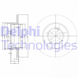 Диск тормозной передний SKODA OCTAVIA (1U), FABIA I/II BG3208C BG3208C DELPHI
