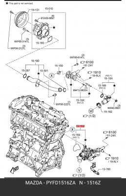 Термостат PYFD1516ZA PYFD1516ZA MAZDA