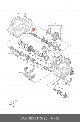 подшипник КПП! 26x55x18\ VW Caddy 04-11 02T 311 372 J VAG
