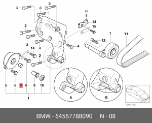 втулка шарнира!\ BMW E39/E60/E61/E38/E65/E83/E53 64 55 7 788 090 BMW