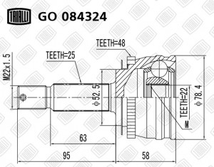 ШРУС наружный Hyundai Getz 02- MT ABS GO084324 GO 084324 TRIALLI