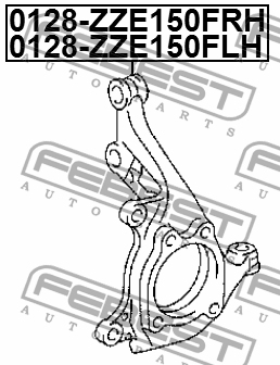 Кулак поворогтный правый TOYOTA COROLLA E15 2006-2013 0128-ZZE150FRH 0128-ZZE150FRH FEBEST