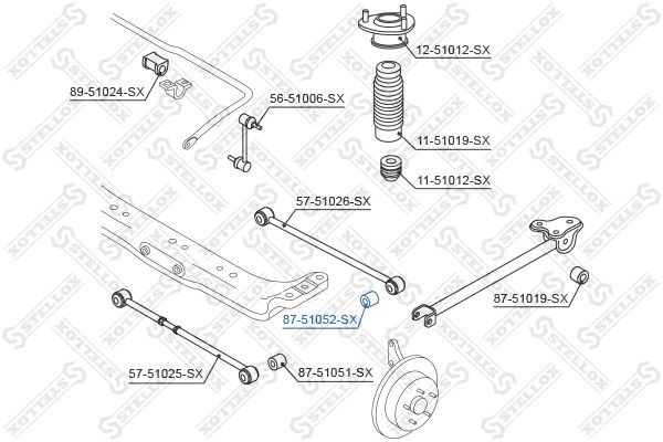 сайлентблок зад. рычага пер.!\ Hyundai Coupe 01> 87-51052-SX STELLOX