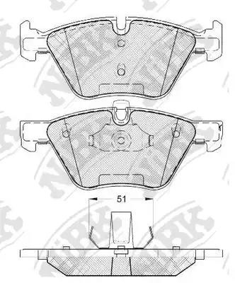 Колодки тормозные BMW (E90,E60) передние (4шт.) NIBK PN0513 NIBK