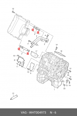 Уплотнительное кольцо системы охлаждения VAG+Skoda /18x3mm WHT 004 973 WHT 004 973 VAG