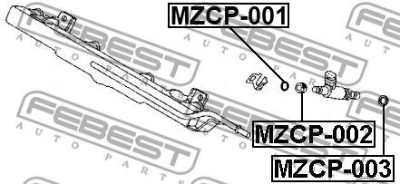 Кольцо топливной форсунки уплотнительное MAZDA 3 BK/BL MZCP-001 MZCP-001 FEBEST
