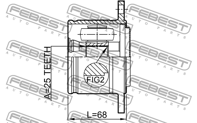 ШРУС 0411-V43RH 0411-V43RH FEBEST