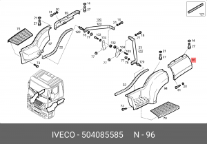 крыло !продолжение, переднее левое задняя часть, кабина AD \IVECO Stralis 504085585 IVECO