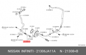 21306JA11A HOSE WATER Автодетал 21306-JA11A NISSAN
