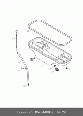 65.05904A0002 Прокладка картера DB58 65.05904A0002 DOOSAN