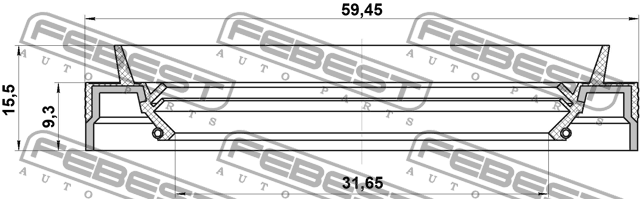 Сальник привода (33x59x9,3x15,5) NISSAN PRIMERA P12 2001-2007 95JES-33590915X 95JES-33590915X FEBEST