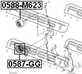 Ролик натяжной MAZDA 3 BK 2003-2008 0587-GG 0587-GG FEBEST