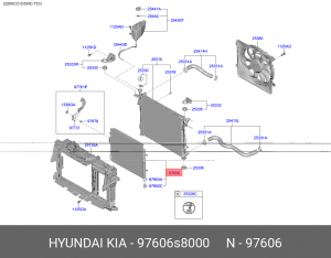 Радиатор кондиционера HYUNDAI Palisade (19-) (2.2 TCI) OE 97606S8000 HYUNDAI KIA