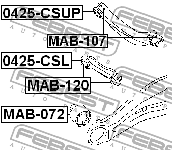 Сайлентблок задн тяги MITSUBISHI LANCER CS MAB-120 MAB-120 FEBEST