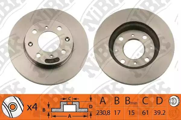 Диск тормозной HONDA JAZZ 2003-2008 RN1350 RN1350 NIBK