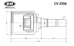 ШРУС левый внутренний CV2356 CV2356 BM MOTORSPORT