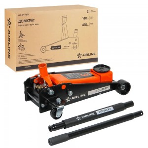 Домкрат подкатной 3т INDUSTRY с зубч.мех. (MIN - 140мм, MAX - 470мм) (AJ-3F-460) AJ3F460 AIRLINE