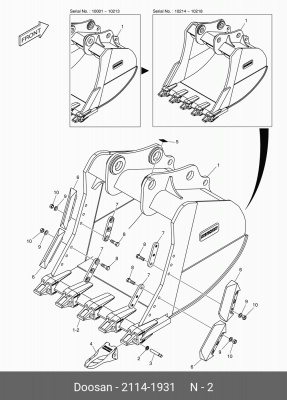 2114-1931 Стопор коронки DX 420 2713-1848 2114-1931 DOOSAN
