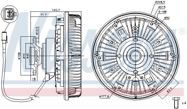 вискомуфта привода вентилятора! электр. управление\ MAN TGA 02> 86024 NISSENS