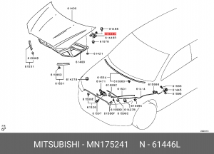 петля капота! левая\ Mitsubishi ASX 10>/Outlander 10> MN175241 MITSUBISHI