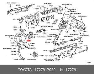 прокладка турбины!\ Toyota Land Cruiser 17279-17020 TOYOTA