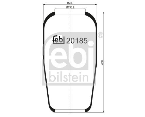 пневмоподушка !кон 444-230-130.8/130.8 \MAN F90/2000 20185 FEBI BILSTEIN