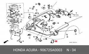 Автокрепеж для Acura/Honda/Mazda 90672SA0003 90672SA0003 HONDA