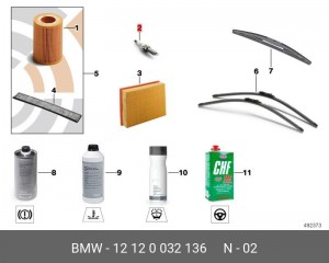 Свеча зажигания BMW 1 (04-),3 (06-) (N45/N45N) OE 12 12 0 032 136 BMW
