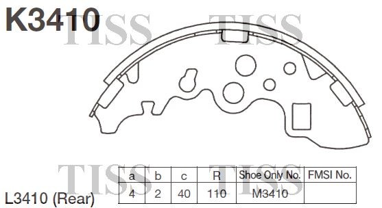 Колодки тормозные барабанные Mazda Bongo, Nissan Vanett 1.8-2.2 99-07 K3410 K3410 MK KASHIYAMA