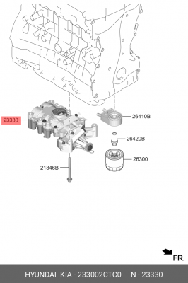 Вал HYUNDAI G70 (17-),G80 (16-) KIA Stinger (17-) (2.0) балансировочный в сборе  233002CTC0 HYUNDAI KIA