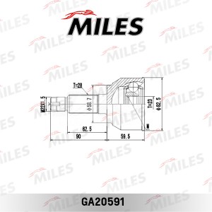 ШРУС наружный MAZDA 3 I 1.5-2.3 06- (GKN 306219) GA20591 GA20591 MILES