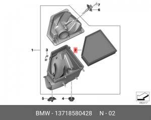 Фильтр воздушный BMW 3 (G20) OE 13 71 8 580 428 BMW