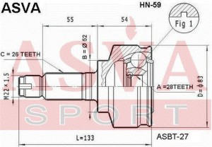 ШРУС наружный HONDA Jazz (02-07) ASVA HN-59 ASVA