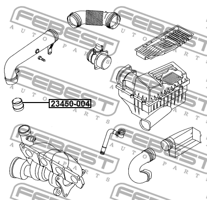 Патрубок фильтра воздушного SKODA OCTAVIA 2004-2013 23450-004 23450004 FEBEST