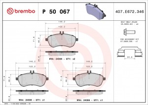 Колодки тормозные P50067 P50067 BREMBO