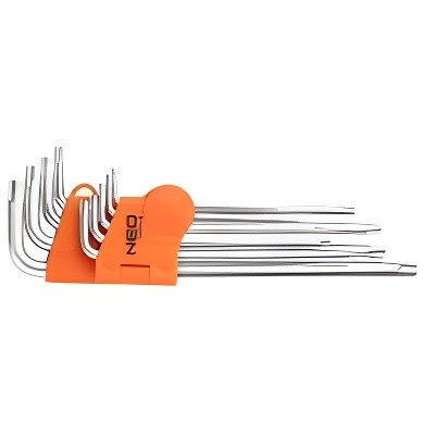 набор ключей!Г-обр.TORX 9пр.с магнитом Т10Н,Т15Н,Т20Н,Т25Н,Т27Н,Т30Н,Т40Т,Т45Н,Т 09-526 NEO