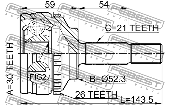 ШРУС внешний RENAULT LOGAN 2410-LOGA26 2410-LOGA26 FEBEST