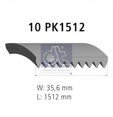 Ремень приводной поликлиновой 10PK1512 DT 2.15384 DIESEL TECHNIC