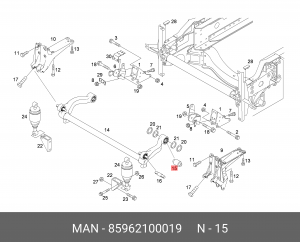 сайлентблок кабины! (рмп) 16x60x80\MAN TGA 18/26-41. 85962100019 MAN
