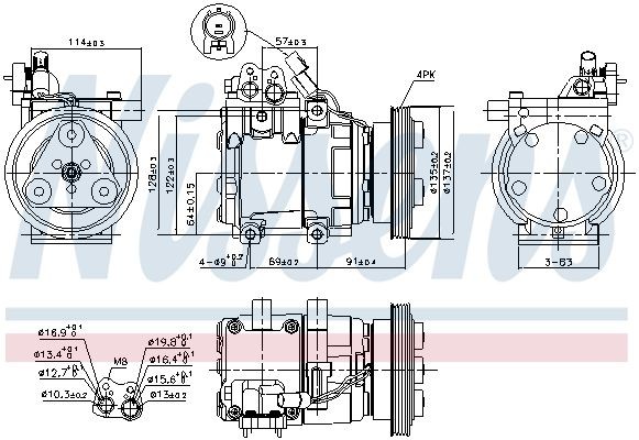 компрессор кондиционера!\ Hyundai Getz/Matrix 1.4/1.6 01> 89274 NISSENS