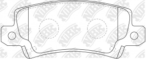 Колодки тормозные TOYOTA COROLLA (E12) 0206 с датчиком задние PN1827 PN1827 NIBK