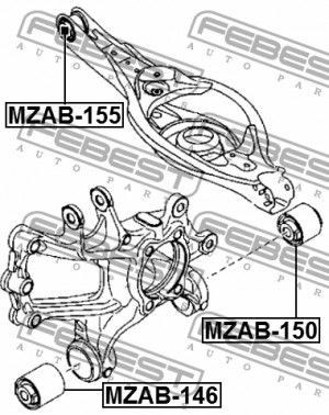 Сайлентблок MAZDA CX-5 (12-) рычага заднего нижнего FEBEST MZAB-155 FEBEST