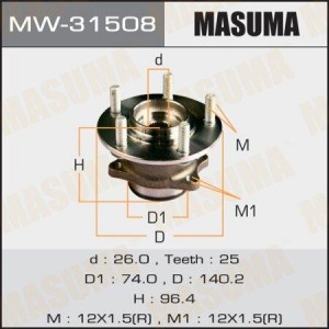 к-кт подшипника ступ. зад!\ Mitsubishi ASX 4x4 1.5-2.3 06> MW-31508 MASUMA