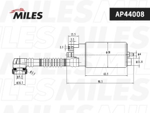 Насос топливный HYUNDAI SOLARIS 10-/KIA RIO IV- (BOSCH 1987580011) AP44008 AP44008 MILES