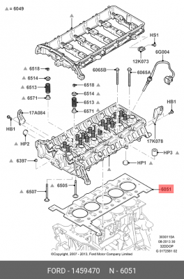 ПРОКЛАДКА ГБЦ FORD TRANSIT 3.2TDCI 1459470 FORD