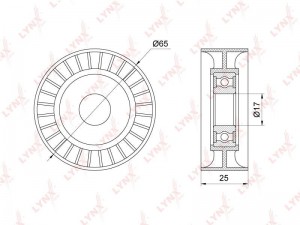 Ролик приводного ремня VW Passat B5 AUDI A4,A6,A8 натяжителя LYNX PB-5202 LYNXAUTO